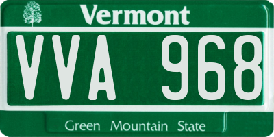 VT license plate VVA968