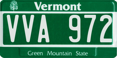 VT license plate VVA972