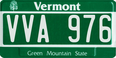 VT license plate VVA976