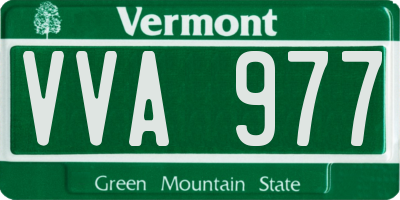 VT license plate VVA977