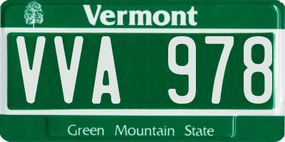 VT license plate VVA978