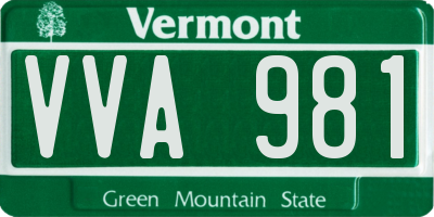 VT license plate VVA981