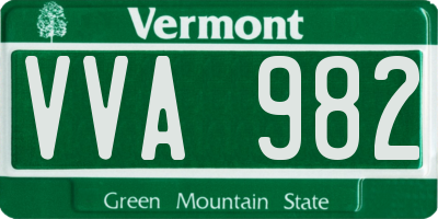 VT license plate VVA982