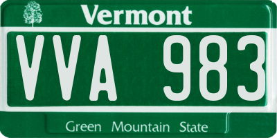 VT license plate VVA983