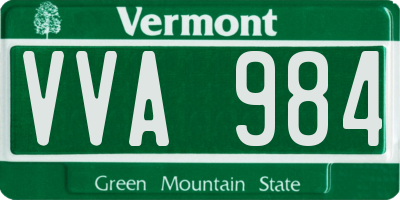 VT license plate VVA984