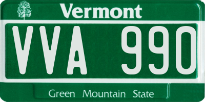 VT license plate VVA990