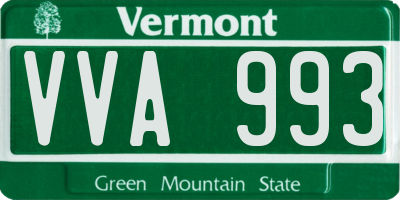 VT license plate VVA993