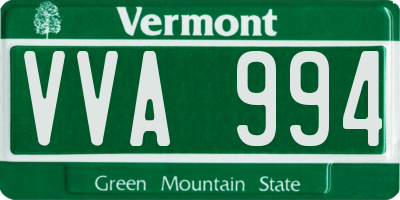 VT license plate VVA994