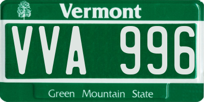 VT license plate VVA996