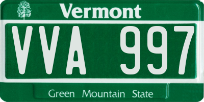 VT license plate VVA997