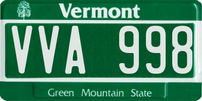 VT license plate VVA998