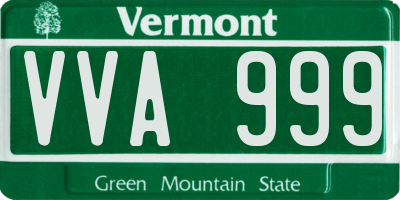 VT license plate VVA999