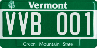 VT license plate VVB001
