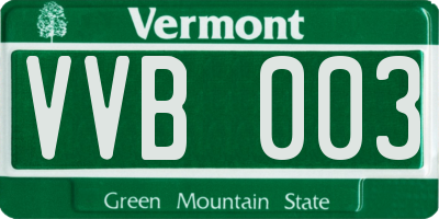 VT license plate VVB003