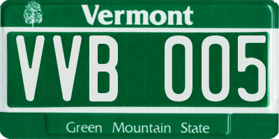 VT license plate VVB005