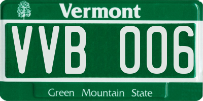 VT license plate VVB006