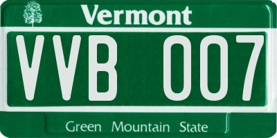 VT license plate VVB007