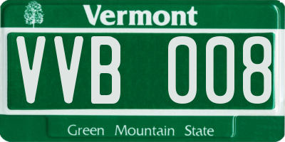 VT license plate VVB008