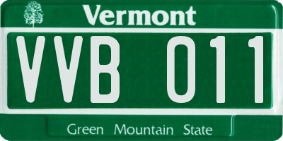 VT license plate VVB011