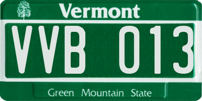 VT license plate VVB013