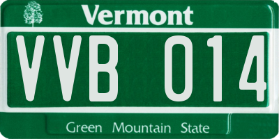 VT license plate VVB014