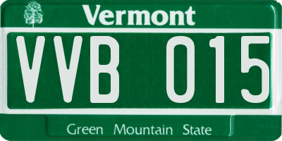 VT license plate VVB015
