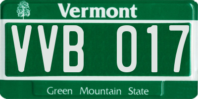 VT license plate VVB017