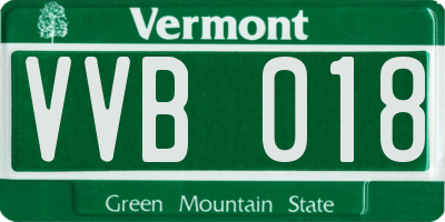 VT license plate VVB018