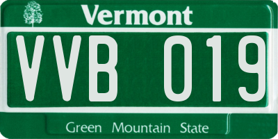 VT license plate VVB019