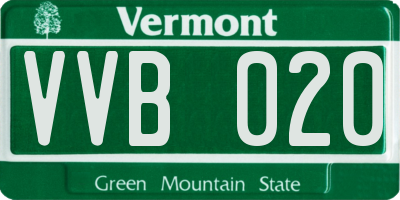 VT license plate VVB020