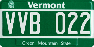 VT license plate VVB022