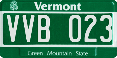 VT license plate VVB023