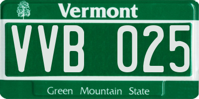 VT license plate VVB025