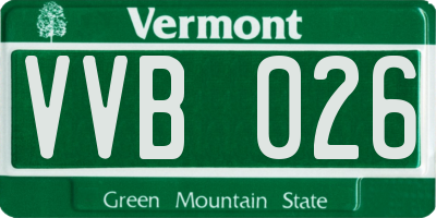 VT license plate VVB026