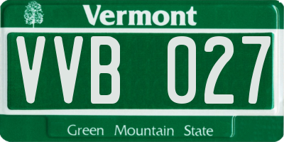 VT license plate VVB027