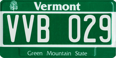 VT license plate VVB029