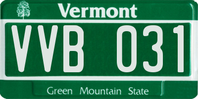 VT license plate VVB031