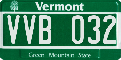 VT license plate VVB032