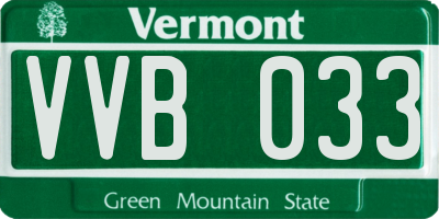VT license plate VVB033
