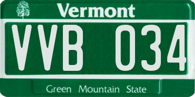 VT license plate VVB034