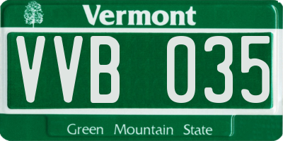 VT license plate VVB035