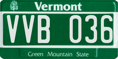 VT license plate VVB036