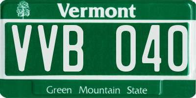VT license plate VVB040