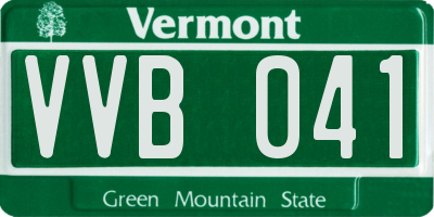VT license plate VVB041