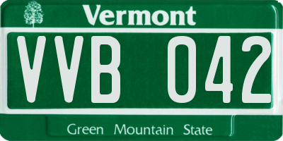 VT license plate VVB042
