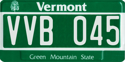 VT license plate VVB045
