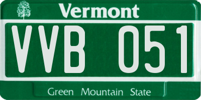 VT license plate VVB051