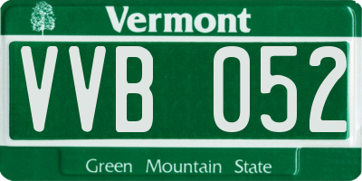 VT license plate VVB052