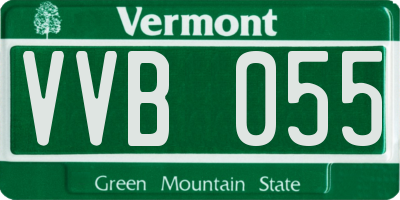 VT license plate VVB055