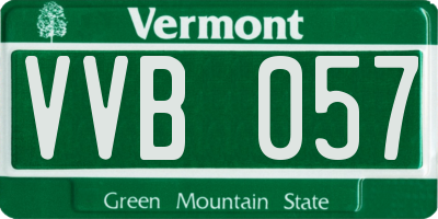 VT license plate VVB057